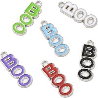 Eco-friendly Alloy Enamel BOO Charm Pendant for Halloween