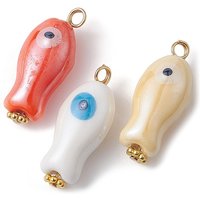 Handmade Porcelain Fish Pendants with Evil Eye Charms — Charms & Pendants