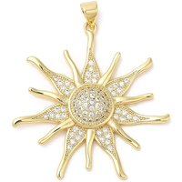 Brass Micro Pave Cubic Zirconia Sun Charm Pendant, 18K Gold Plated — Charms & Pendants