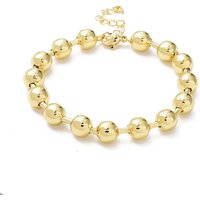 Rack Plating Brass Ball Chain Bracelet for Women, 18K Gold Plated
