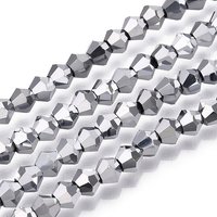 Brins de Perles en Verre Électroplaqué, Plating Arc-en-Ciel, Bicone Facetté — Perles à bijoux