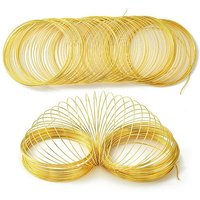 Fil mémoire en acier, rond pour bracelets enroulés, plaqué or 18K