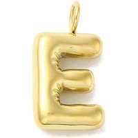 Ion Plating 304 Stainless Steel Balloon Letter E Charm