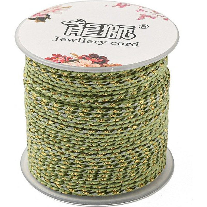 Corde en Polycoton 4-Fils pour Macramé et Artisanat, Vert Jaune — Chaînes, fils et cordons