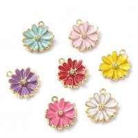 Pendentif en Émail Alliage, Charme Fleur en Couleurs Mélangées — Breloques et pendentifs