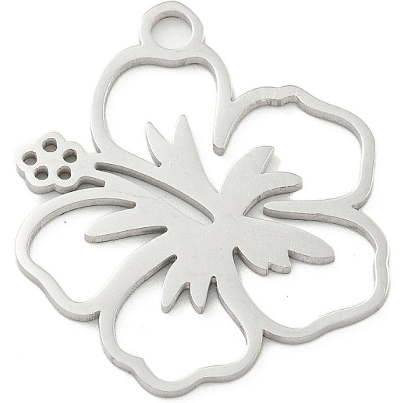 Pendentif en Acier Inoxydable 304 Anti-Oxyde, Découpe Laser, Fleur — Breloques et pendentifs