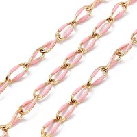 Chaînes en Acier Inoxydable 304 Liens Ovales Torsadés Ion Plating, Rose — Chaînes, fils et cordons