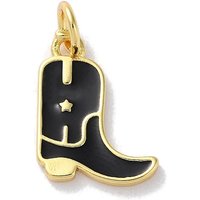 Rack Plated Brass Cowboy Boot Charm with Jump Ring, Black — Charms & Pendants