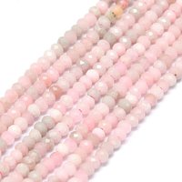 Brins de perles d'opale rose naturelle, facettées, rondelles, 3x2mm — Perles à bijoux