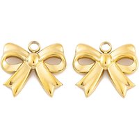 Charm Bowknot en Acier Inoxydable 304, Plaqué Or 18K — Breloques et pendentifs