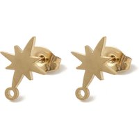 Ion Plating 304 Stainless Steel Star Stud Earring Findings — Jewelry Findings