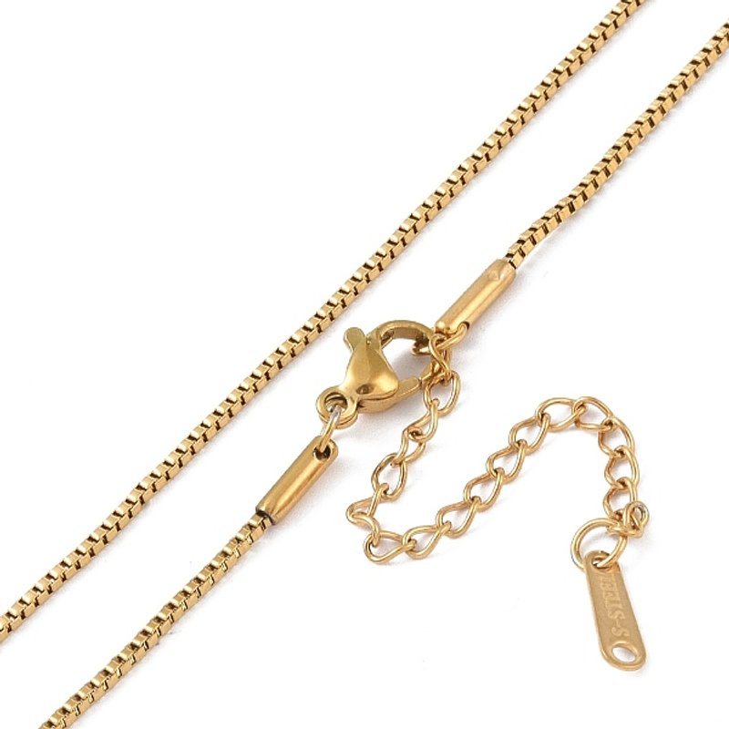 Collier en acier inoxydable Ion Plating 201, chaîne en boîte, 16,10 pouces — Collier pendentif
