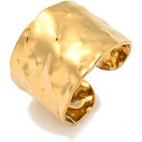 Bague ouverte en acier inoxydable martelée Ion Plating pour femmes — Bijoux fantaisie