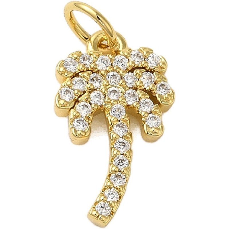 Pendentif en Plaqué Or 18K en Forme de Palmier — Breloques et pendentifs