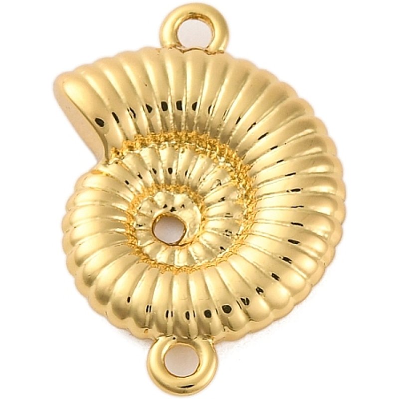 Rack Plating Brass Shell Shape Connector Charms - 18K Gold Plated — Jewelry Findings