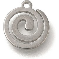 Charm en Acier Inoxydable 304, Découpe Laser, Spirale, 9.5x10.5mm — Breloques et pendentifs