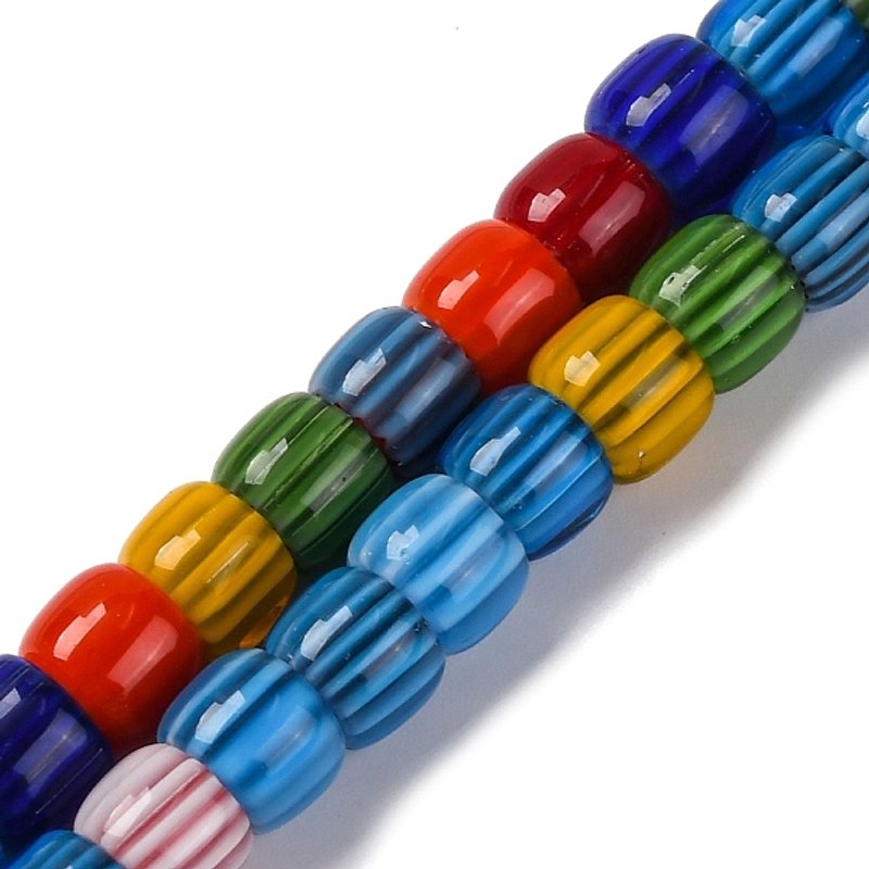Rarrel Handmade Lampwork Beads Strands, Colorful, 8x7.5mm — Jewelry Beads