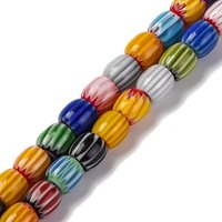 Rarrel Handmade Lampwork Beads Strands, Colorful, 6x6mm — Jewelry Beads