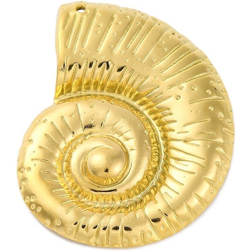 Pendentif en acier inoxydable 304 avec charme de conque — Breloques et pendentifs