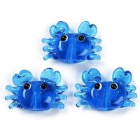 Handmade Lampwork Crab Beads in Royal Blue — Jewelry Beads