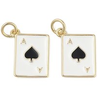 Playing Card Rack Brass Enamel Pendants with Jump Ring — Charms & Pendants