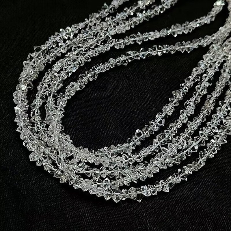 Brins de perles de diamant Herkimer naturel, facettées, 16 pouces — Perles à bijoux