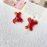 Red Handmade Lampwork Beads by Loster, 27-36x20-23mm
