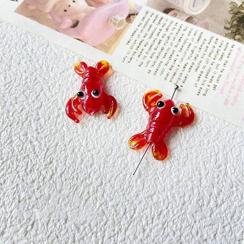 Red Handmade Lampwork Beads by Loster, 27-36x20-23mm — Jewelry Beads