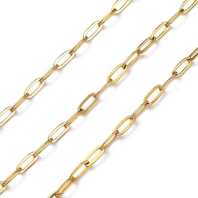 Chaînes en Acier Inoxydable 304 avec Plaquage en Or 18K