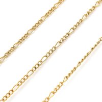Chaînes Curb Tressées en Acier Inoxydable 304 avec Plaquage en Or 18K