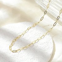 Collier en Chaîne Paperclip en Laiton, Plaqué Or 18K, 17.52 pouces