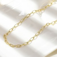 Collier en Chaîne en Laiton, Plaqué Or 18K, 16.93 pouces