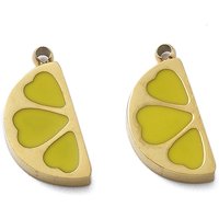 Charms au Citron en Acier Inoxydable 304 avec Plaquage en Or 18K — Breloques et pendentifs