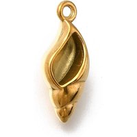 304 Stainless Steel Conch Charm Pendant, 18K Gold Plated — Charms & Pendants