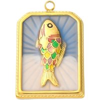 Pendentif en Acier Inoxydable avec Charme Poisson et Plaquage en Or 18K — Breloques et pendentifs