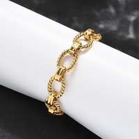 Bracelet Chaîne Oval en Acier Inoxydable 304 pour Femmes, Or — Bracelet Femme