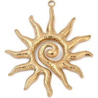 304 Stainless Steel Sun Charm Pendant with 18K Gold Plating — Charms & Pendants