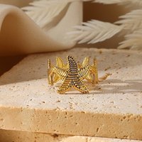 Bague ouverte en acier inoxydable 304 pour femmes, étoile de mer plaquée or 18K — Bijoux fantaisie