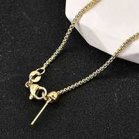 Collier à maillons en laiton de 1,5MM avec glissière ajustable, plaqué or 18K — Collier pendentif