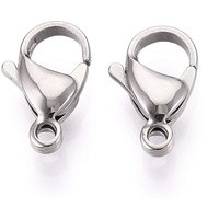 304 Stainless Steel Lobster Claw Clasps, 15x9x4-4.5mm — Jewelry Findings