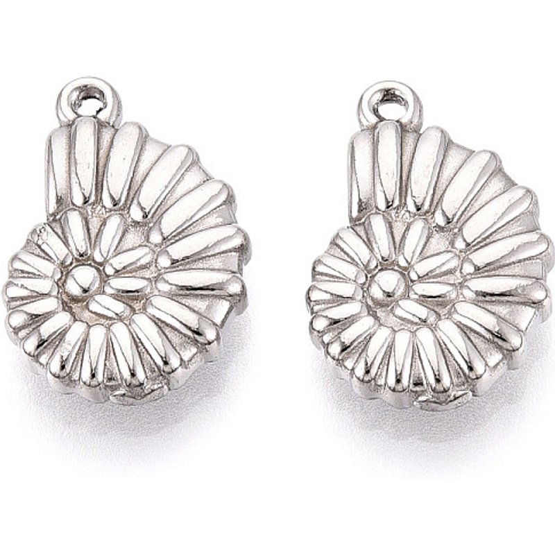Pendentif en conque en acier inoxydable 304, anti-ternissement — Breloques et pendentifs