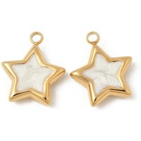 Charm en Étoile en Acier Inoxydable 304 avec Plaquage en Or 18K — Breloques et pendentifs