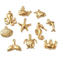 Ensemble de Pendentifs Marins en Acier Inoxydable de 10 Pièces — Breloques et pendentifs