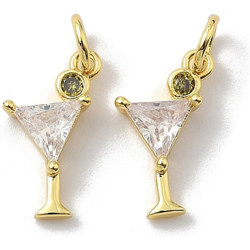 Brass Pave Cubic Zirconia Drink Charms with Jump Ring — Charms & Pendants