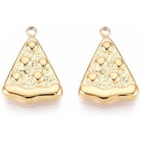 304 Stainless Steel Pizza Charm with 18K Gold Plating — Charms & Pendants