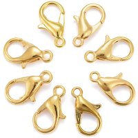 Attaches de type homard en alliage de zinc, attaches à déclenchement de perroquet, dorées