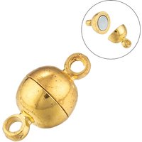 Fermoirs magnétiques en laiton avec boucles, sans nickel, ronds, dorés — Accessoires pour bijoux