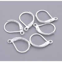 Trouvailles de boucles d'oreilles en laiton avec boucle, plaqué argent