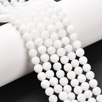 Natural White Jade Beads Strands, Dyed & Heated, 6mm, 15 inch
