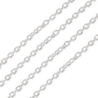Chaînes en fer pour la création de bijoux, plaqué couleur argent